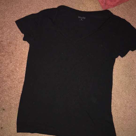 BLACK SHORT SLEEVE TOP - Picture 1 of 3